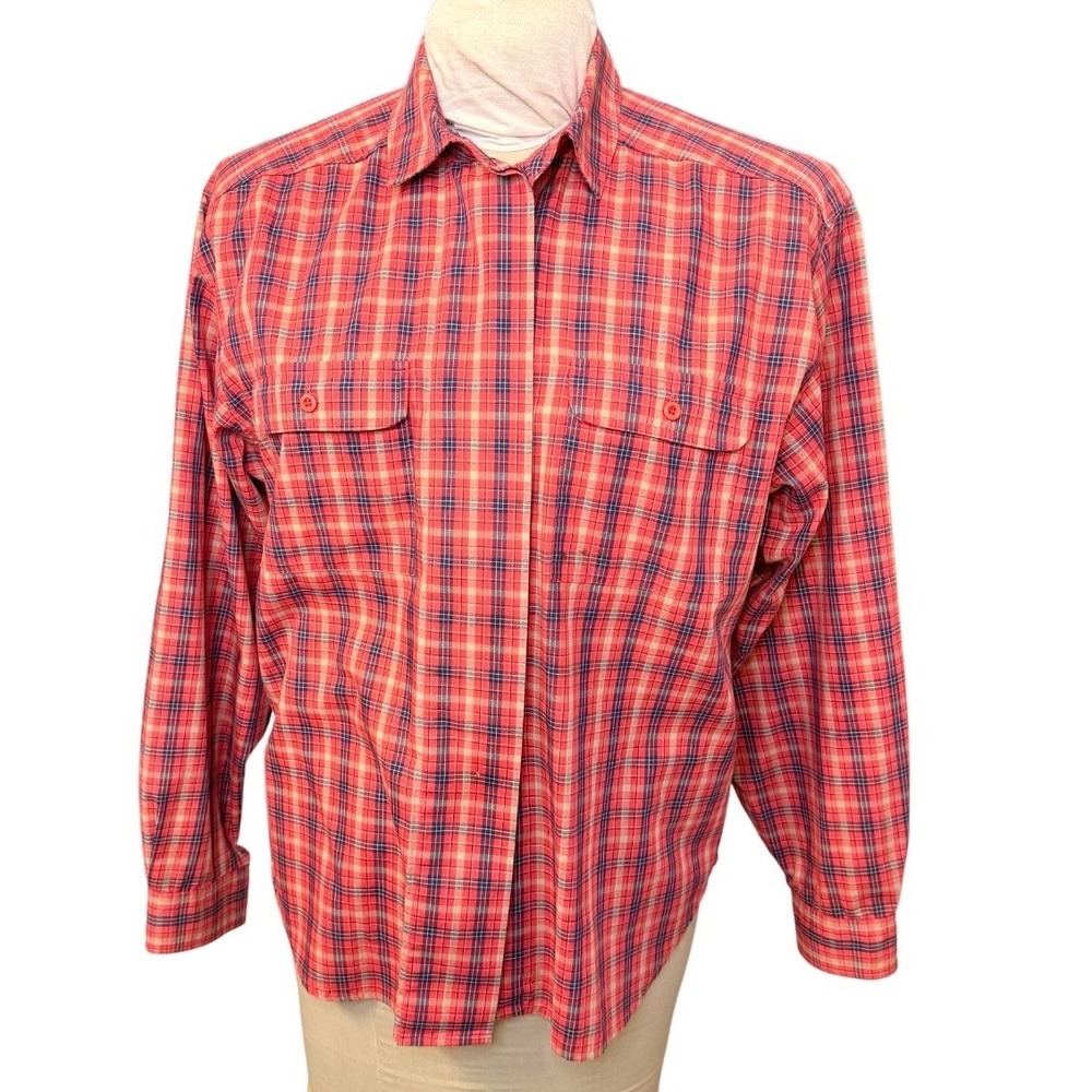 The Villager Vintage Plaid Button Down Long Sleeve Two Pocket Shirt Sz. 14